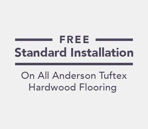 free standard installation on all anderson tuftex hardwood flooring