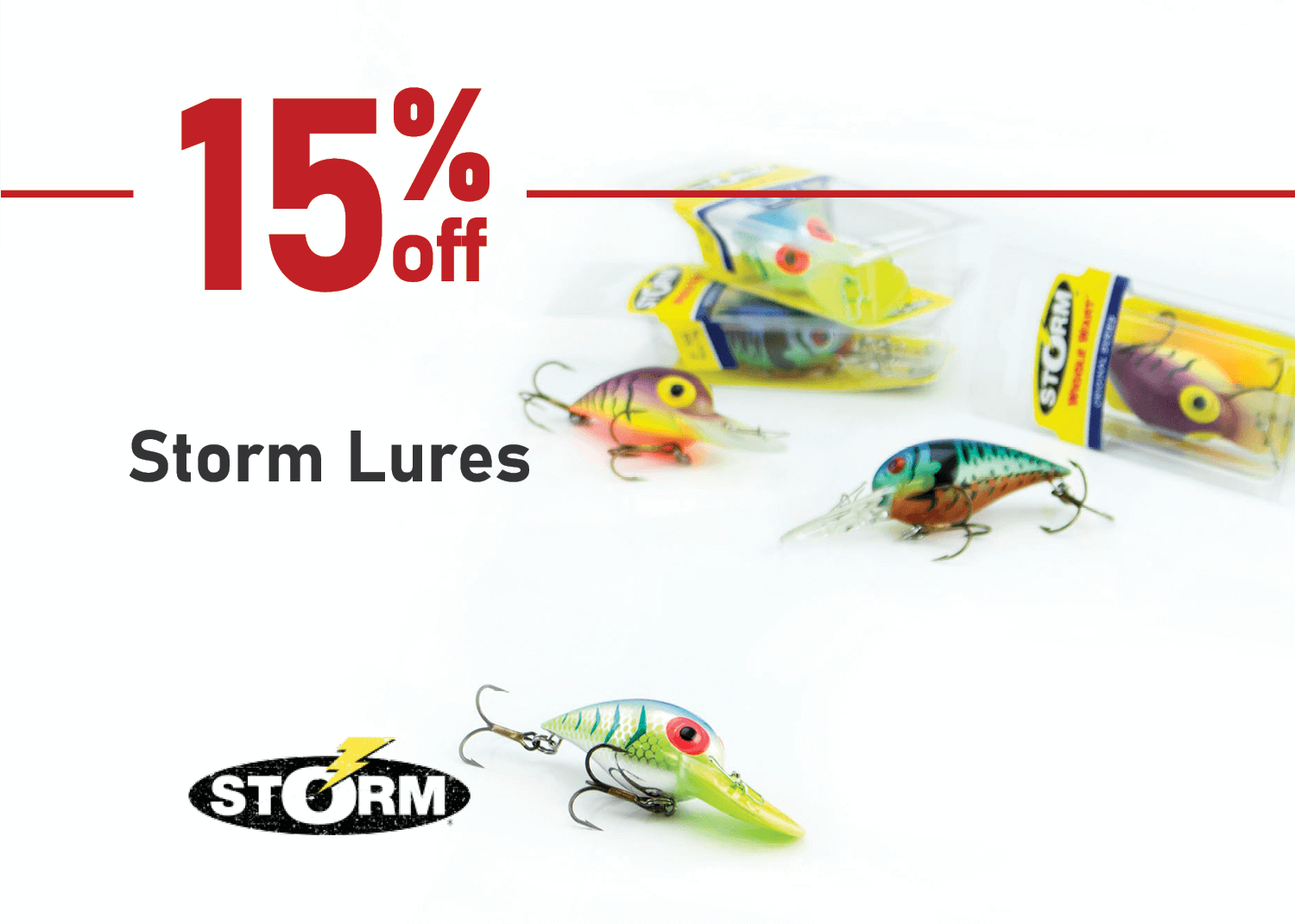 Save 15% on the Storm Lures