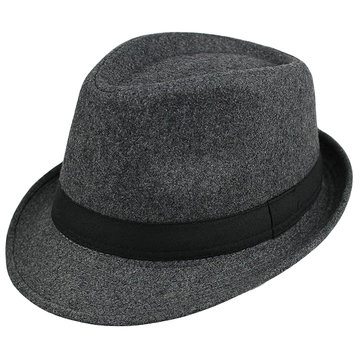 Woolen British Gentleman Solid Brimmed Jazz Cap