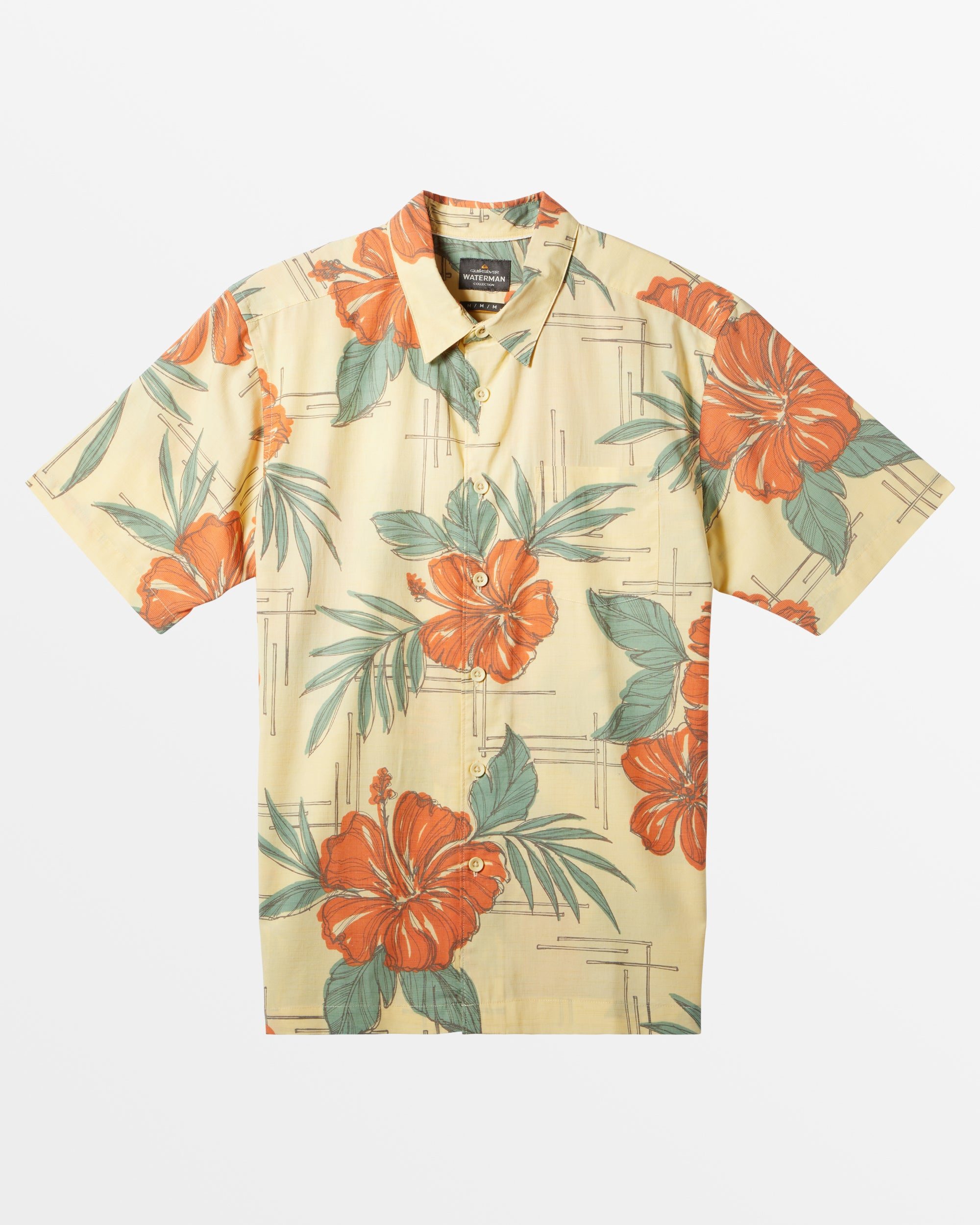 Image of Waterman Flower Power Short Sleeve Shirt - Double Cream Flowerpower Ss