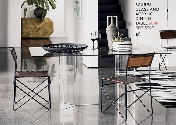 scarpa glass and acrylic dining table