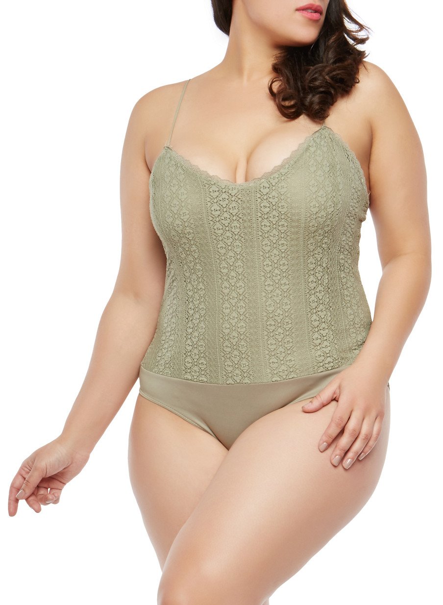 Plus Size Lace Bodysuit