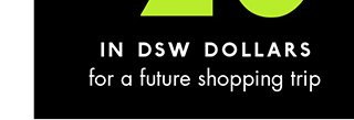 Spend $75 or more, Get $20 in DSW Dollars