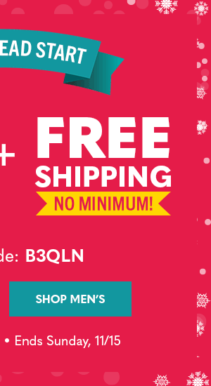 Shop Men's BOGO 50%* off + Free Shipping no minimum!