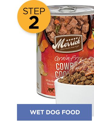 Wet dog food.