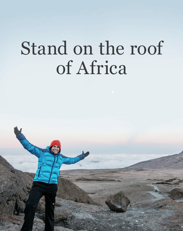 Stand on the roof of Africa