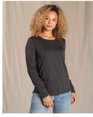 Primo Long Sleeve Crew in Soot Color