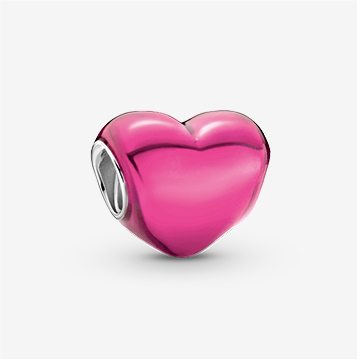 Metallic Pink Heart Charm