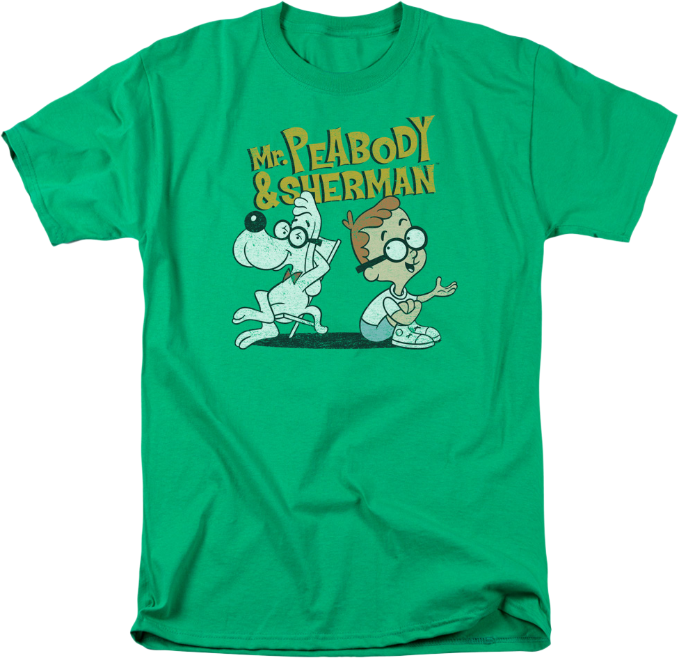 Green Mr. Peabody and Sherman T-Shirt