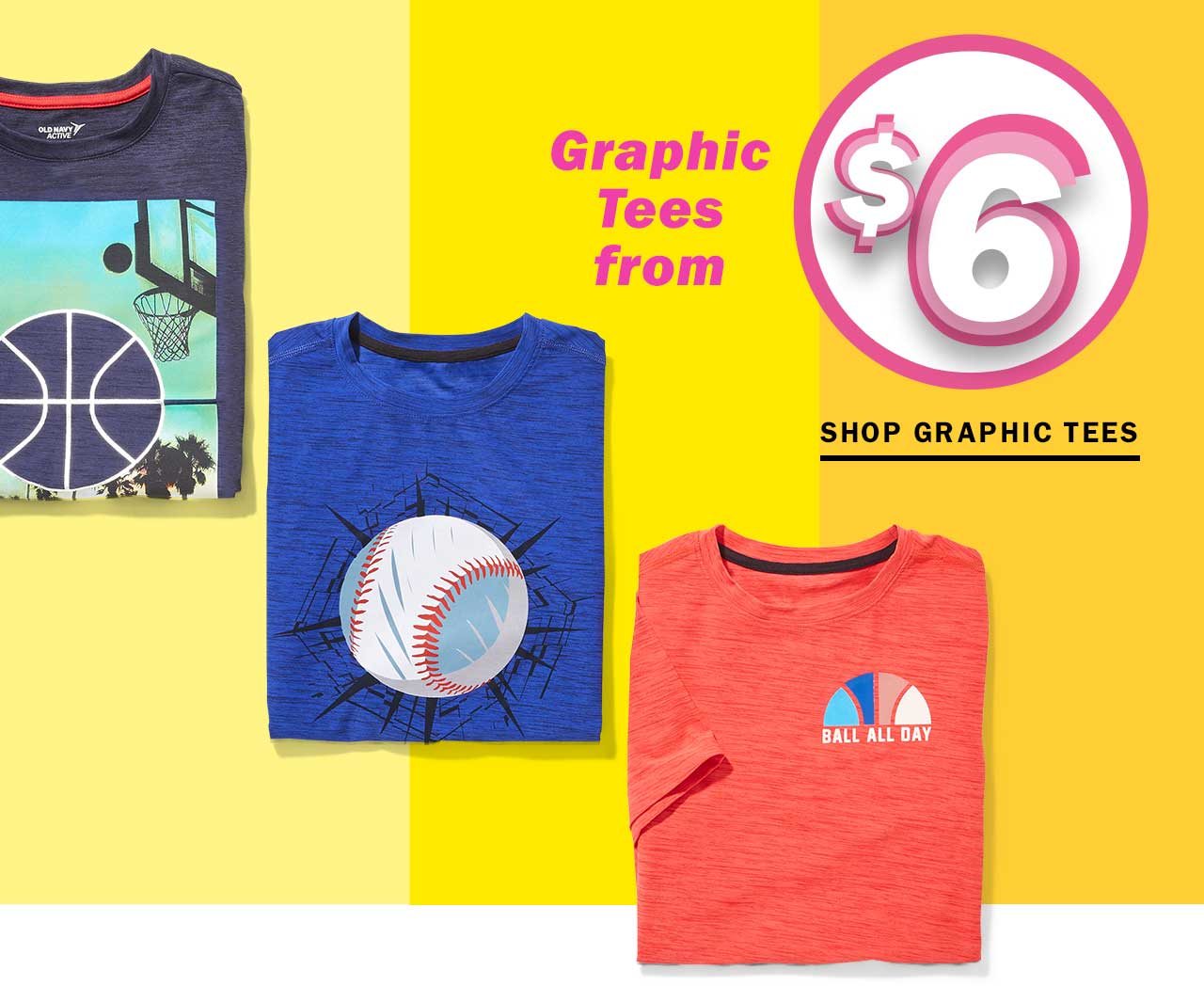 Graphic tees from $6