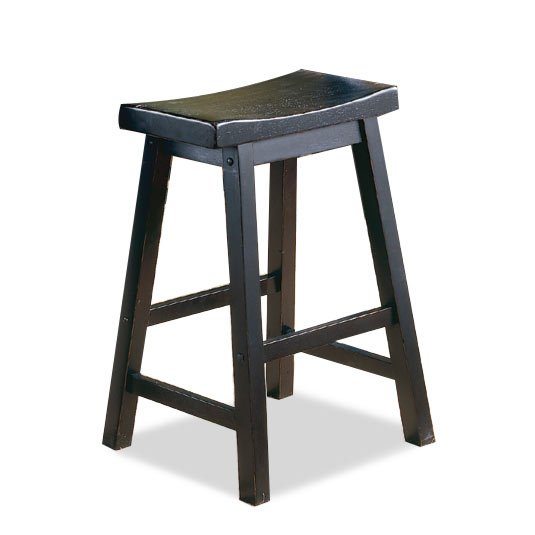 Black and Brown Counter Height Stool - Saddle