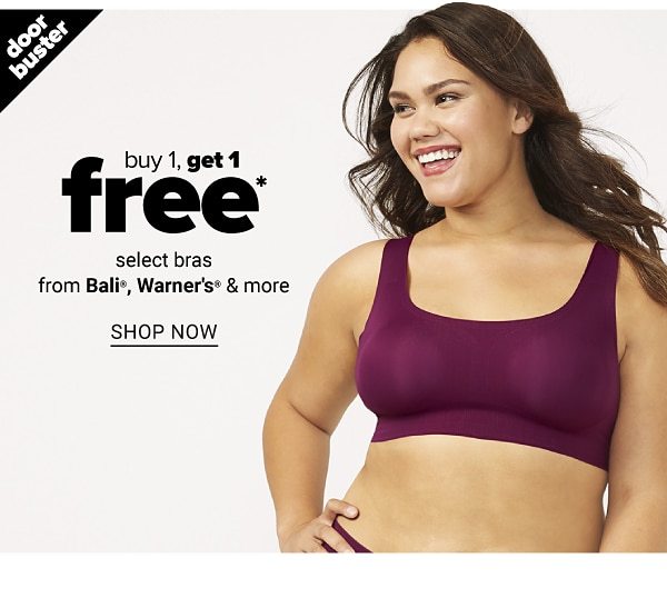 Buy 1 get 1 free select bras from bali, warners and more - Shop Now