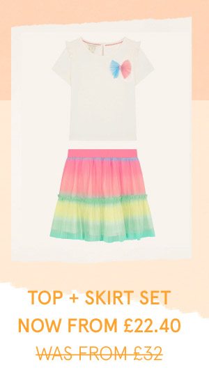 Rainbow top and skirt set multi From £22.40 Price reduced from£32.00
