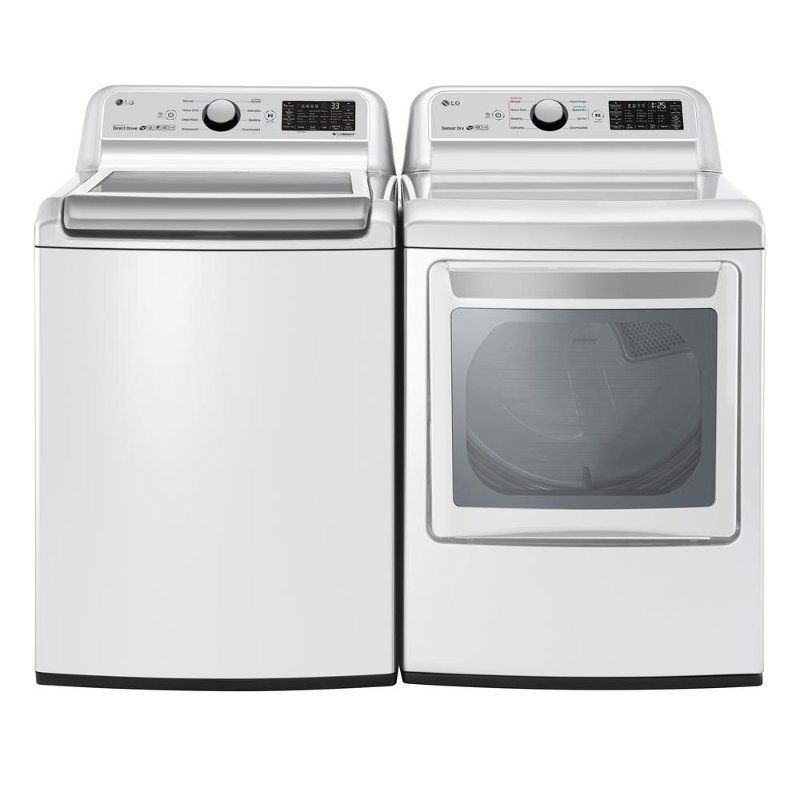 LG Rear Control Electric Laundry Pair - White