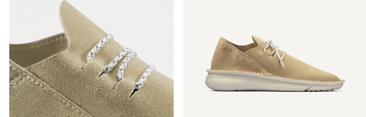 mens trainer Clarks Origin in taupe suede links to product page