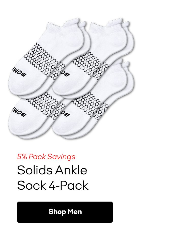 Solids Ankle Sock 4 Pack [Shop Men]