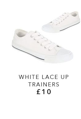 White lace up trainers