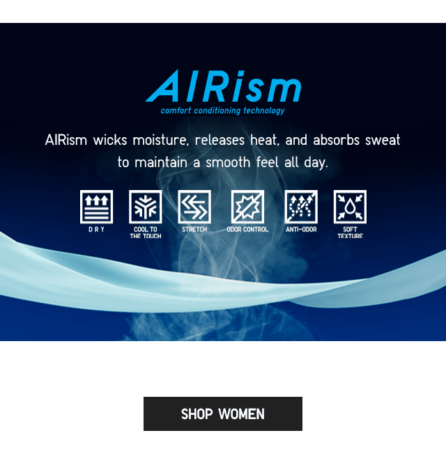 SUB1 - AIRISM WICKS MOISTURE, RELEASES HEAT AND ABSORBS SWEAT