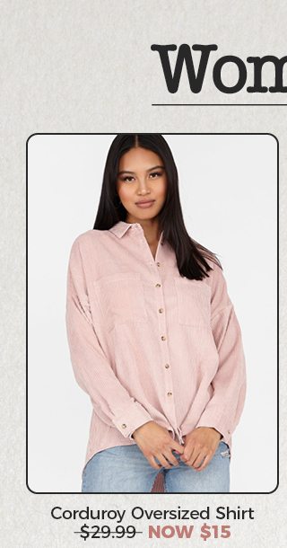 Corduroy Button-Up Oversized Shirt