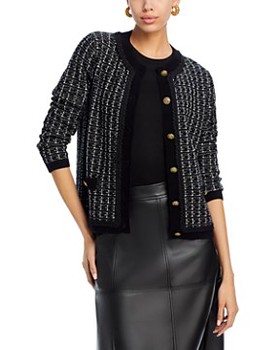 C by Bloomingdale's Cashmere Tweed Round Neck Cardigan - Exclusive