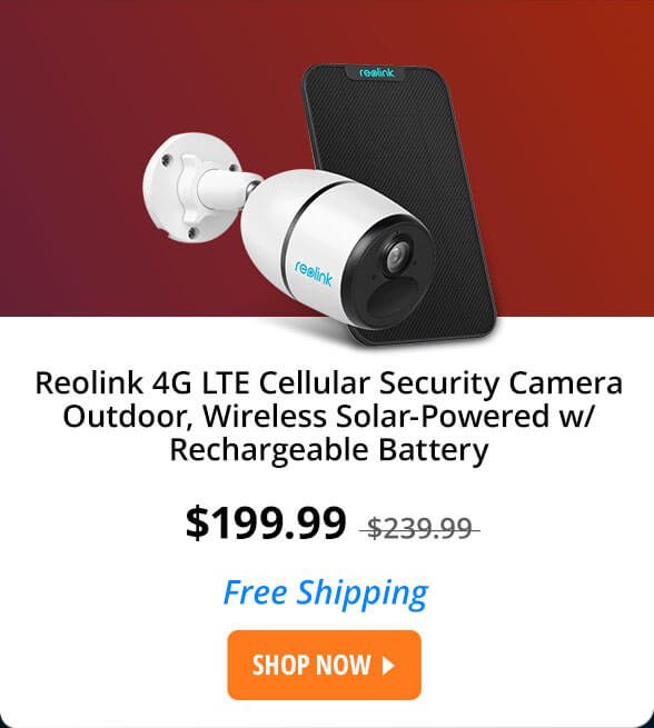 Reolink 4G LTE Cellular Security Camera Outdoor, Wireless Solar-Powered w/ Rechargeable Battery, 4MP Night Vision, Smart Person/Vehicle Detection, Time Lapse, No WiFi Needed, Go Plus with Solar Panel