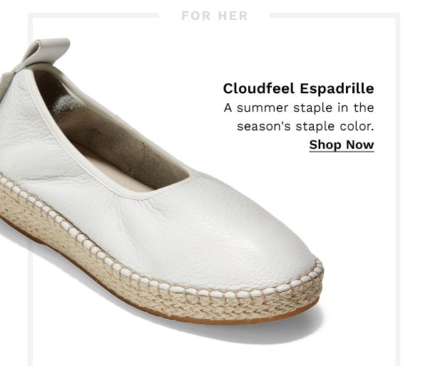 For her | Cloudfeel Espadrille | A summer staple in the season's staple color. SHOP NOW