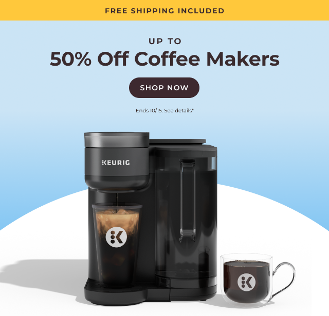 Up to 50% off coffee makers