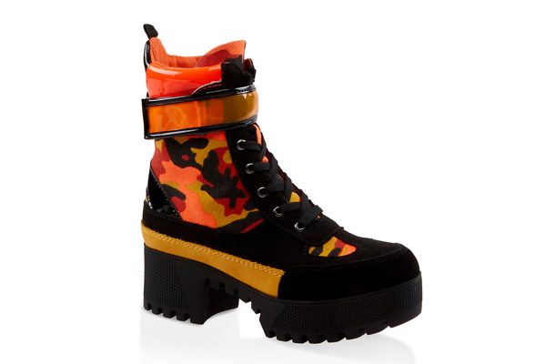 Velcro Strap Detail Platform Boots