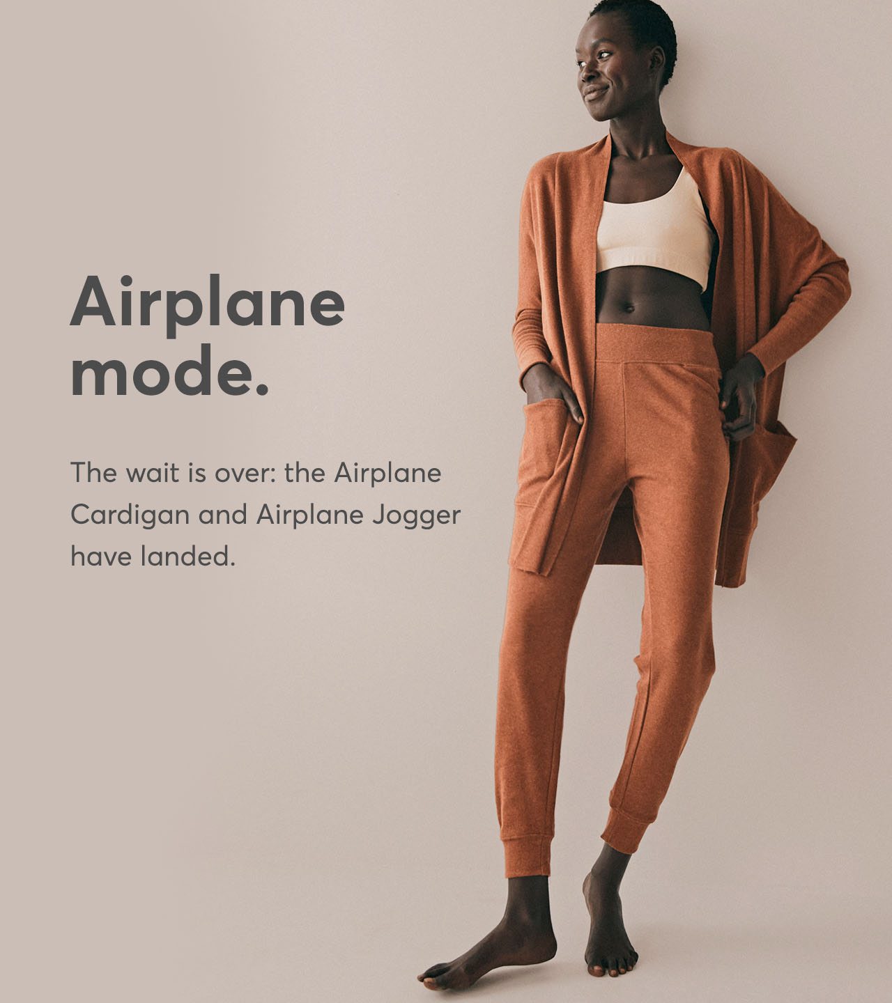 Airplane mode. The wait is over: the Airplane Cardigan and Airplane Jogger have landed.