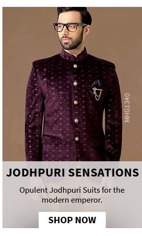 Men's Jodhpuri Suits: Plain, printed & embroidered. Shop!
