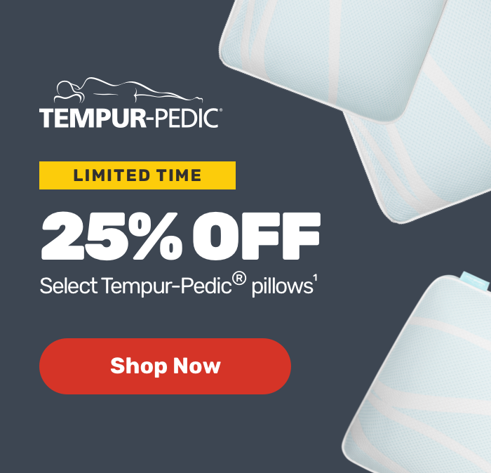 Tempur pedic Limited time 25% off select tempur-pedic pillows shop now