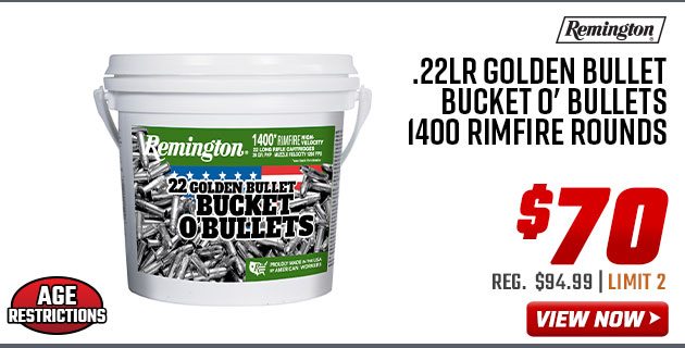 Remington .22LR Golden Bullet Bucket O' Bullets 1400 Rimfire Rounds