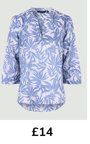 Blue Palm Print Shirt
