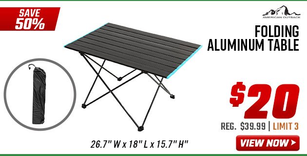 American Outback Folding Aluminum Table