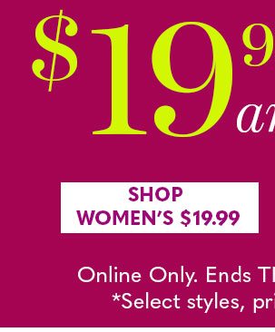 $19.99 and under! Shop Women's $19.99