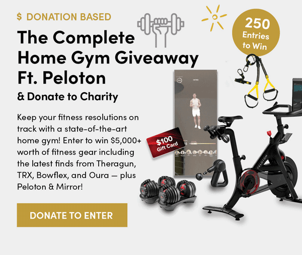 The Complete Home Gym Giveaway Ft. Peloton | Donate To Enter