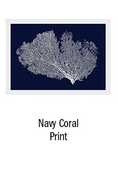 Navy Coral Print