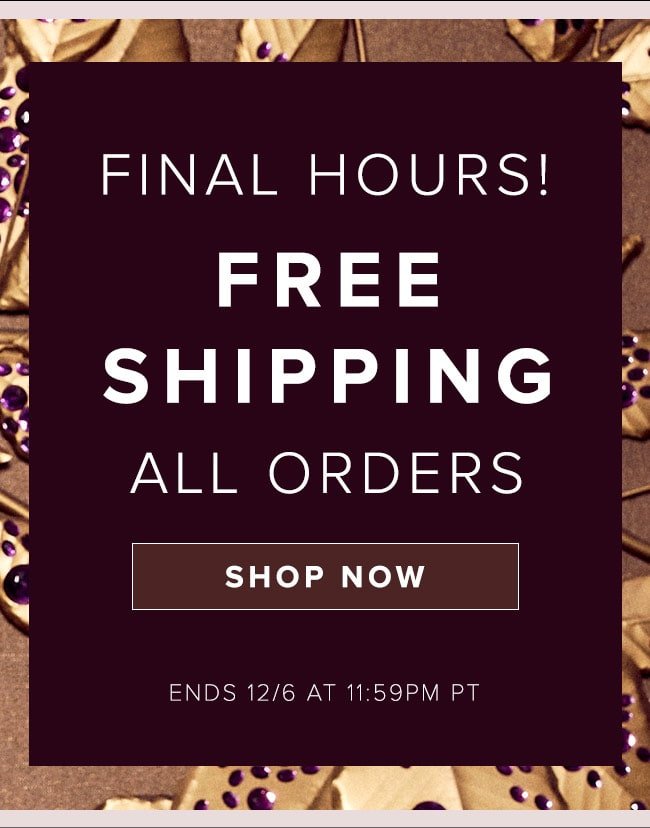 Final Hours Free Shipping -Shop Now 