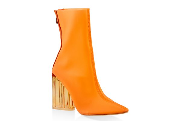 Lucite Block Heel Booties