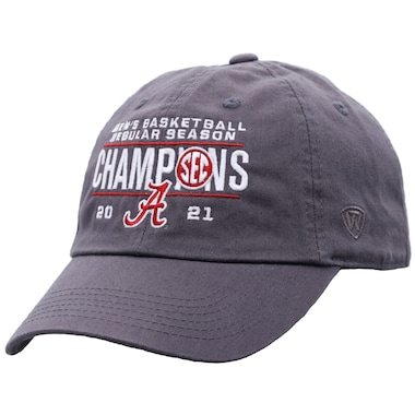 Top of the World Alabama Crimson Tide Gray 2021 SEC Men's Basketball Regular Season Champions Adjustable Hat