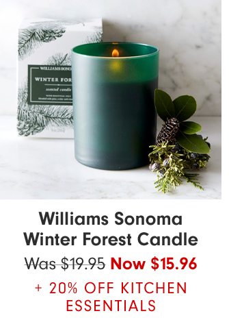 Williams Sonoma Winter Forest Candle - Now $15.96 + 20% Off Kitchen Essentials