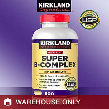 Kirkland Signature Super B-Complex with Electrolytes, 500 Tablets