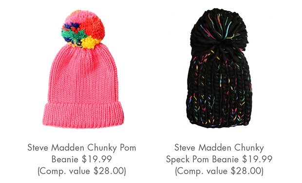 STEVE MADDEN CHUNKY POM BEANIE | STEVE MADDEN CHUNKY SPECK POM BEANIE