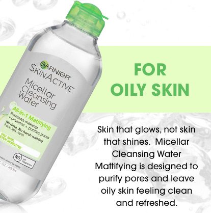 FOR OILY SKIN - Skin that glows, not skin that shines. Micellar Cleansing Water Mattifying is designed to purify pores and leave oily skin feeling clean and refreshed.