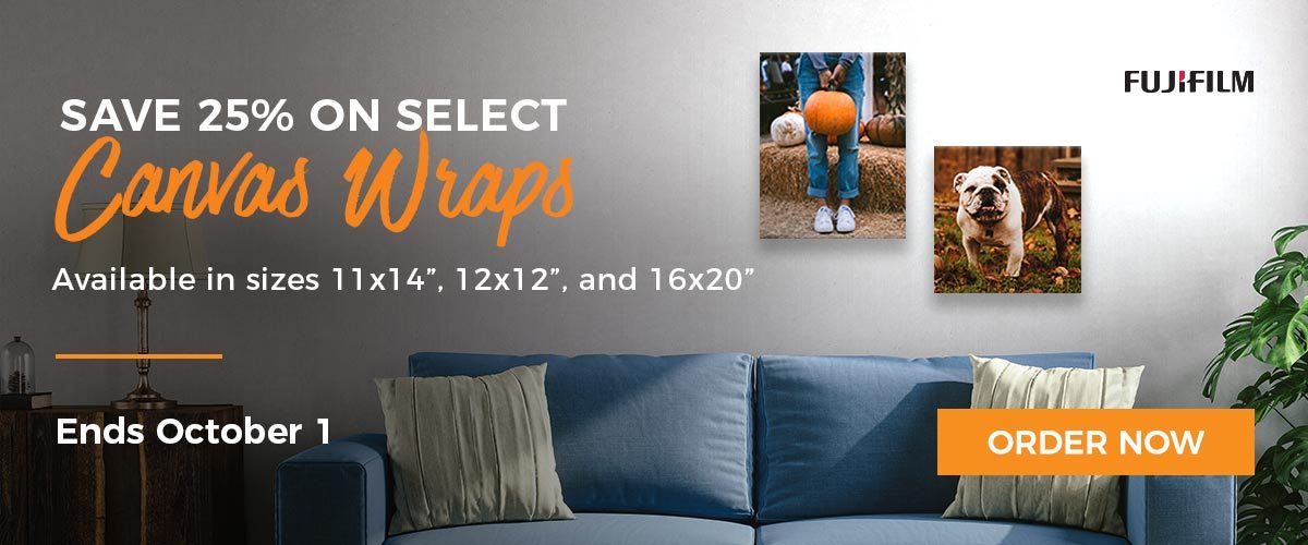 Save 25% off select Canvas Wraps