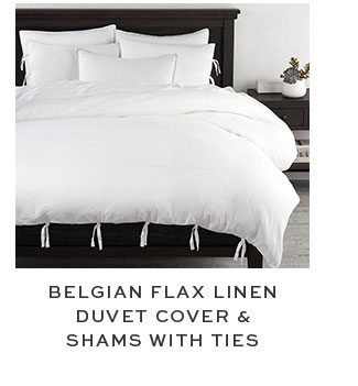 Belgian Flax Linen Duvet Cover & Shams with Ties