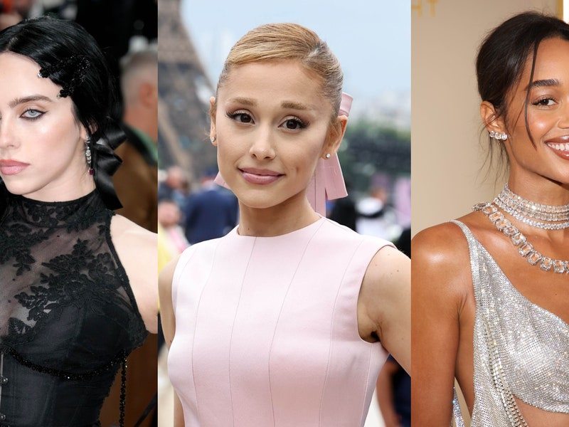 10 Makeup Trends to Try Out in 2025: Siren Eyeliner, Rococo Art, Doll Aesthetic and More. Billie Eilish, Ariana Grande and Laura Harrier.