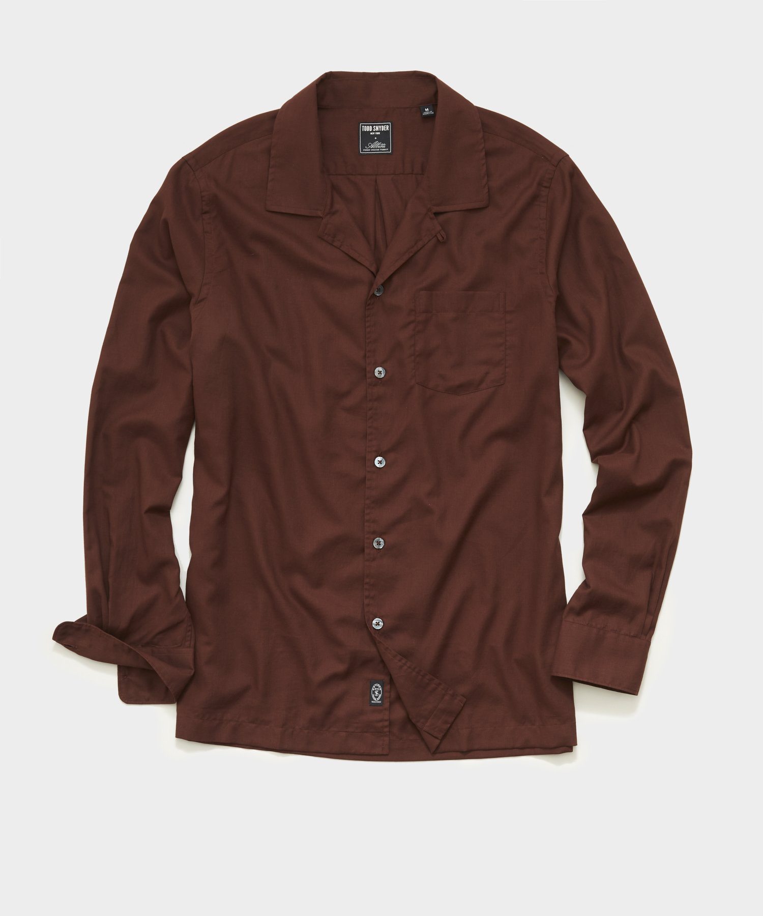 Image of Italian Twill Camp Collar Shirt in Rustic Red