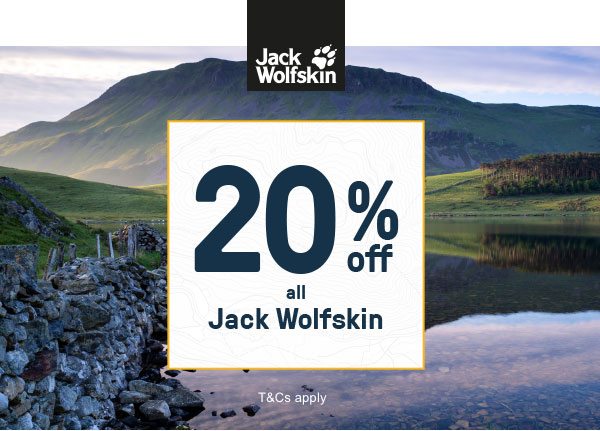 20 Percent off all Jack Wolfskin - Shop Now