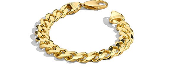 Men's 14K Yellow Gold Curb Link Bracelet